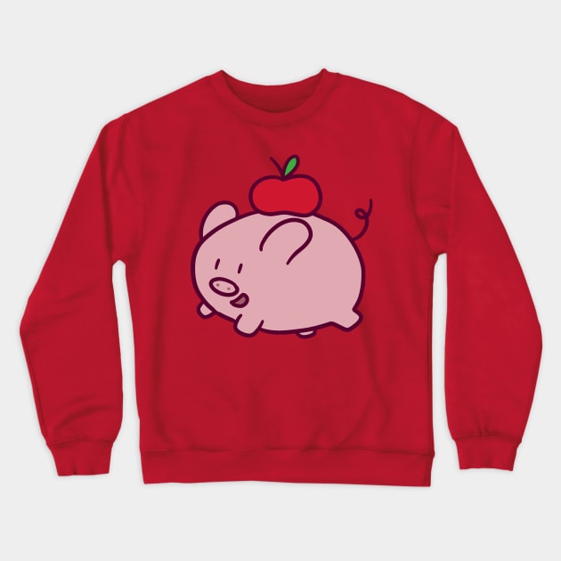 Apple Pig Crewneck Sweatshirt by saradaboru